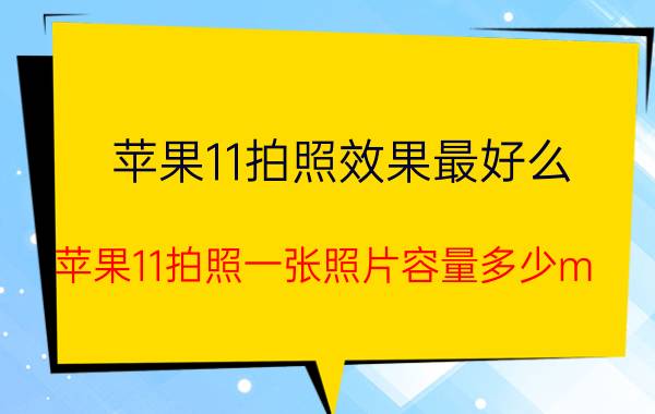 苹果11拍照效果最好么 苹果11拍照一张照片容量多少m？